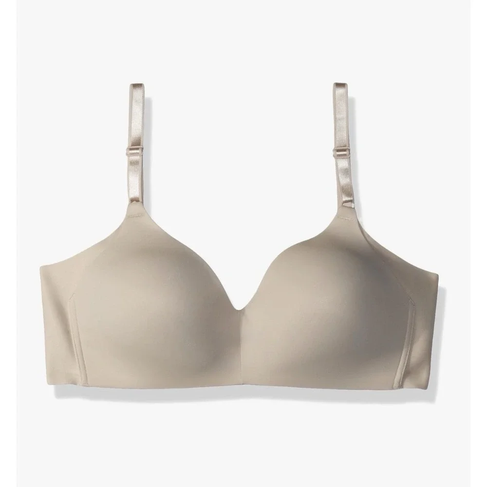 NWT-Warner's Simply Perfect Bra Beige 34C Wire-free Adjustable Straps Padded Cup - Picture 3 of 4